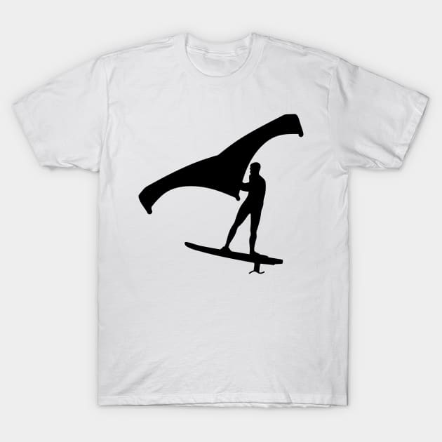 Wing surfer with foil wing T-Shirt by der-berliner